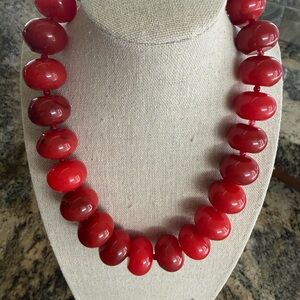 BaubleBar Joan Bead Necklace in Red Jasper